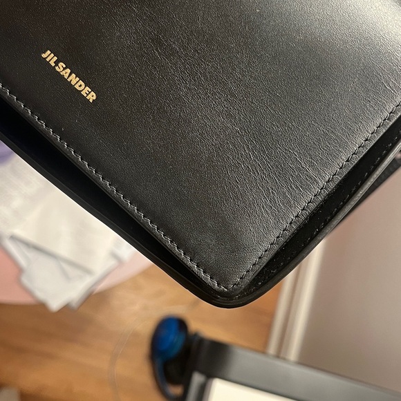 Jil Sander All Day Flap Bag Black Calfskin gold hardware. Rare. - Picture 10 of 14